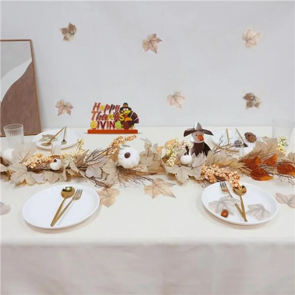 Timer - Fall Garland Fall Decor 6Ft Maples Leaf Garlands with Lights